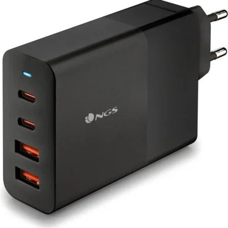 NGS Cargador de Pared GaN2 100W 2xUSB-C y 2xUSB-A Negro NGS Cargador de Pared GaN2 100W 2xUSB-C y 2xUSB-A Negro